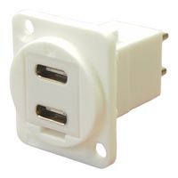 CLIFF ELECTRONIC COMPONENTS CP30212W USB适配器, CSK孔, 双, USB C 插座, USB C 插头, Feedthrough USB C