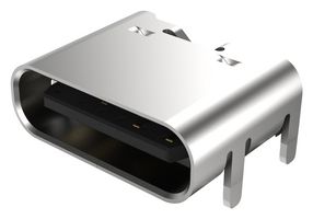 GCT USB4125-GF-A-0190 连接器, USB, 3A, 48V, 1.9mm, USB C, 插座, 6 路, 表面安装, 通孔安装, 水平