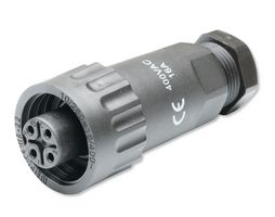 MULTICOMP PRO MP007681 Circular Connector, MP-WA22, Cable Receptacle, Female, 3+PE, 9-10.5mm, Threaded, Screw, IP67, 16A