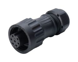 MULTICOMP PRO MP007699 Circular Connector, MP-WA22, Short-Backshell Receptacle, Female, 6+PE, 7-12mm, Solder, IP67, 10A