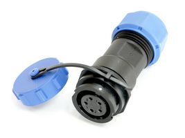 MULTICOMP PRO MP007636 Circular Connector with Cap, MP-SY17, Female Inline Receptacle, 5 Way, Bayonet, Solder, IP67, 5A