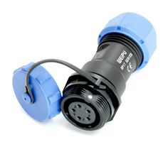 MULTICOMP PRO MP007561 Circular Connector with Cap, MP-SP17, Female Inline Receptacle, 5 Way, Threaded, Solder, IP68, 5A