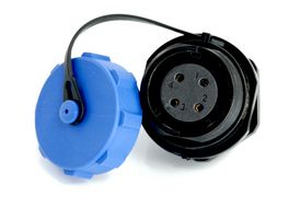 MULTICOMP PRO MP007580 Circular Connector, MP-SP17, Female Panel Receptacle, 4 Way, Threaded, Solder, IP68, 5A, Cap