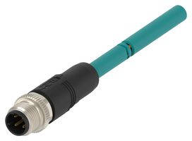 TE CONNECTIVITY TAD1413A201-005 Sensor Cable, D-Code, M12 Plug, Free End, 4 Positions, 5 m, 16.4 ft
