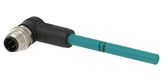 TE CONNECTIVITY TAD1423A201-020 传感器电缆, D编码, 90° M12插头, 自由线端, 4路, 2 m, 6.6 ft, TAD Series