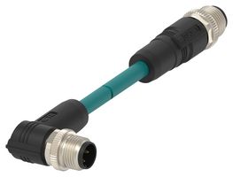 TE CONNECTIVITY TAD1483A201-250 传感器电缆, D编码, M12 插头, 90° M12插头, 4路, 25 m, 82 ft, TAD Series