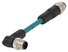 TE CONNECTIVITY TAD2483A201-300 传感器电缆, D编码, M12 插头, 90° M12插头, 4路, 30 m, 98.4 ft, TAD Series
