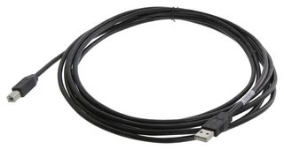 AMP - TE CONNECTIVITY 1487598-2 USB线缆, A型插头至B型插头, 5 m, 16.4 ft, USB 2.0, 黑色