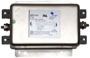 CORCOM - TE CONNECTIVITY 6FC10 J0 电源线滤波器, 通用, 250 VAC, 6 A, 单相, 2阶, 底板安装