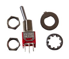 ALCOSWITCH - TE CONNECTIVITY 2267077-3 Toggle Switch, On-On, DPDT, Non Illuminated, Panel Mount, 3 A