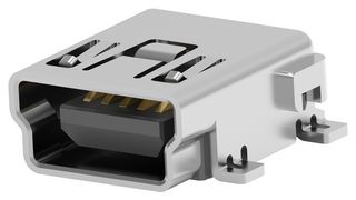 AMP - TE CONNECTIVITY 1734035-3. USB Connector, Mini USB Type B, USB 2.0, Receptacle, 5 Ways, Surface Mount, Right Angle