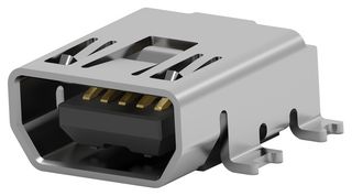 AMP - TE CONNECTIVITY 1775051-1 USB Connector, Mini USB Type AB, USB 2.0, Receptacle, 5 Ways, Surface Mount, Right Angle