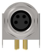 TE CONNECTIVITY 3-2172091-2 传感器连接器, M8, 母, 4路, PCB插座, 直角面板安装
