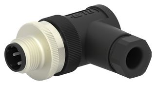 TE CONNECTIVITY T4113501041-000 传感器连接器, PG7, M12, 公, 4路, 螺丝插头, 直角线缆安装