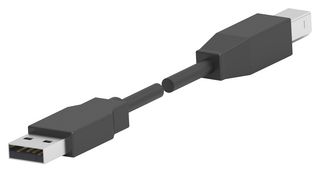 AMP - TE CONNECTIVITY 1487596-2 USB Cable, Type A Plug to Type B Plug, 1.5 m, 4.92 ft, USB 2.0, Black