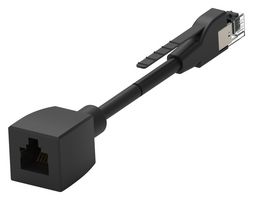 TE CONNECTIVITY 2159658-1 Ethernet Cable, Cat5e, RJ45 Plug to RJ45 Jack, FUTP (Foiled Unshielded Twisted Pair), Black