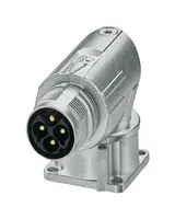 PHOENIX CONTACT 1069505 圆形连接器, M系列圆形连接器, 直角面板安装插座, 3 触点, 压接引脚-无触芯, 快锁