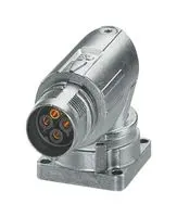 PHOENIX CONTACT 1628516 圆形连接器, M系列圆形连接器, 直角面板安装插座, 3 触点, 压接插座-无触芯, 快锁