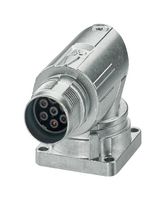 PHOENIX CONTACT 1628510 圆形连接器, M系列圆形连接器, 直角面板安装插座, 6 触点, 压接插座-无触芯, 螺纹