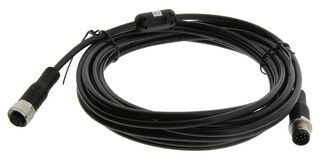 OMEGA DM12CAB-8-5 Sensor Cable, M12 Plug, M12 Receptacle, 8 Positions, 5 m, 16.4 ft, DM12CAB Series