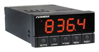 OMEGA DP25B-TC-R Digital Panel Meter, Thermocouple, 1/8 DIN, 115 VAC, Dual Relay Outputs, DP25B Series