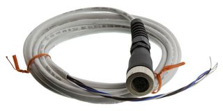 OMEGA M12CFM-P24STPC-SFSR-FL-3 Sensor Cable, M12 Receptacle, Free End, 4 Positions, 3 m, 9.8 ft, M12CFM RTD Series