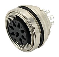 AMPHENOL SINE/TUCHEL C09131G0082002 圆形连接器, 标准圆形连接器, signal mate C091 M16-D Series, 面板安装插座, 8 触点, 焊接插座, 螺纹