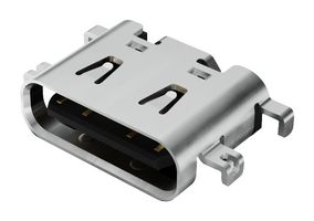 GCT USB4510-03-1-A 连接器, USB, USB C, USB 2.0, 插座, 16 路, 表面安装, 通孔安装, 直角型