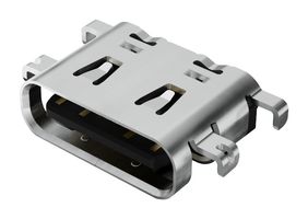 GCT USB4520-03-1-A 连接器, USB, 5A, 48V, 240W, USB C, USB 2.0, 插座, 16 路, 表面安装, 通孔安装, 水平