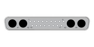 MOLEX / FCT 173107-0604 连接器, 组合式D-SUB, 173107 Series, DC-21WA4, 插头, 21 触点, 17信号, 4电源, 焊接