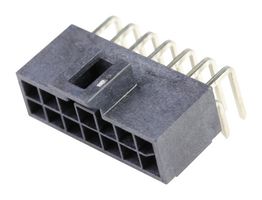 MOLEX 105314-1214 引脚针座, 电源, 线至板, 2.5 mm, 2 排, 14 触点, 通孔直角, Nano-Fit 105314 Series