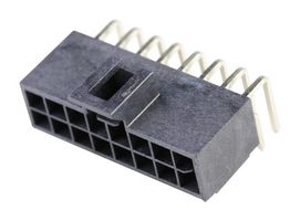 MOLEX 105314-1216 引脚针座, 电源, 线至板, 2.5 mm, 2 排, 16 触点, 通孔直角, Nano-Fit 105314 Series