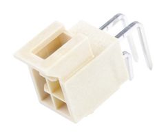 MOLEX 105314-2104 引脚针座, 电源, 线至板, 2.5 mm, 2 排, 4 触点, 通孔直角, Nano-Fit 105314 Series