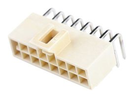MOLEX 105314-2116 引脚针座, 电源, 线至板, 2.5 mm, 2 排, 16 触点, 通孔直角, Nano-Fit 105314 Series