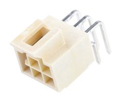 MOLEX 105314-2206 引脚针座, 电源, 线至板, 2.5 mm, 2 排, 6 触点, 通孔直角, Nano-Fit 105314 Series