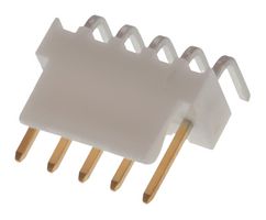 MOLEX 22-12-2054 引脚针座, 直角, 线至板, 2.54 mm, 1 排, 5 触点, 通孔直角, KK 254 7478