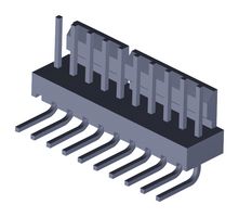MOLEX 22-12-2104 Pin Header, Wire-to-Board, 2.54 mm, 1 Rows, 10 Contacts, Through Hole Right Angle