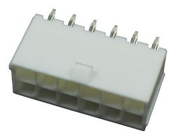 MOLEX 39-29-6128 引脚针座, 线至板, 4.2 mm, 2 排, 12 触点, 通孔直型, Mini-Fit Jr. 5566 Series