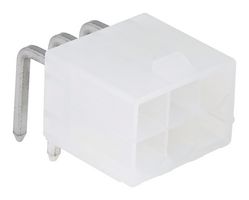 MOLEX 45558-0003 引脚针座, 电源, 线至板, 4.2 mm, 2 排, 6 触点, 通孔直角, Mini-Fit Jr. 45558 Series
