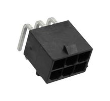 MOLEX 45732-0001 Pin Header, R/A, Wire-to-Board, 4.2 mm, 2 Rows, 6 Contacts, Through Hole Right Angle