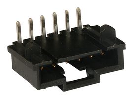 MOLEX 70555-0040 引脚针座, 线至板, 2.54 mm, 1 排, 6 触点, 通孔直角, SL 70555 Series