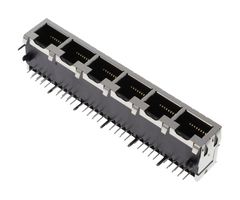 MOLEX 43223-8164 Modular Connector, RJ45 Jack, 1 x 6 (Ganged), 8P8C, Cat3, Through Hole Mount
