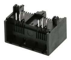 MOLEX 43814-6421 Modular Connector, Modular Jack, 1 x 2 (Ganged), 6P4C, Cat3, Through Hole Mount