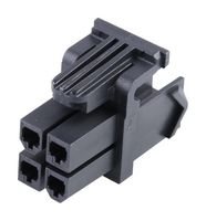 MOLEX 172708-0004 Connector Housing, Black, Mini-Fit TPA2 172708 Series, Receptacle, 4 Ways, 4.2 mm