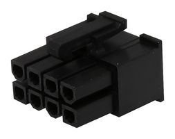 MOLEX 39-01-3085 Connector Housing, Black, Mini-Fit Jr. 5557 Series, Receptacle, 8 Ways, 4.2 mm