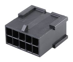 MOLEX 43020-1011 连接器外壳, 黑色, Micro-Fit 3.0 43020 Series, 插头, 10 路, 3 mm, Molex Micro-Fit 43031 系列公压接端子
