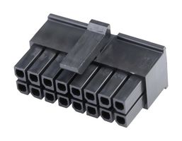 MOLEX 43025-1610 Connector Housing, Black, Micro-Fit 3.0 43025 Series, Receptacle, 16 Ways, 3 mm