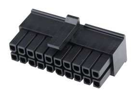 MOLEX 43025-2010 Connector Housing, Black, Micro-Fit 3.0 43025 Series, Receptacle, 20 Ways, 3 mm