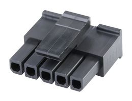 MOLEX 43645-0510 Connector Housing, Black, Micro-Fit 3.0 43645 Series, Receptacle, 5 Ways, 3 mm