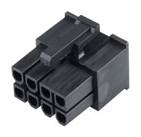 MOLEX 45587-0004 连接器外壳, 黑色, Mini-Fit Jr. 45587 Series, 插座, 8 路, 4.2 mm, Molex Mini-Fit 5556 系列母压接端子